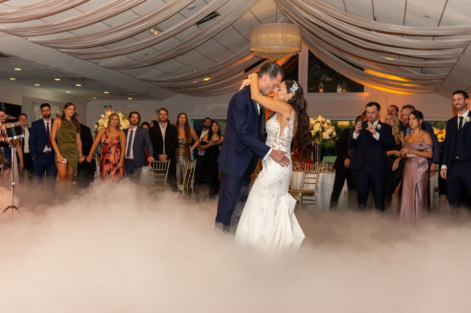 Couple's first dance on a cloud